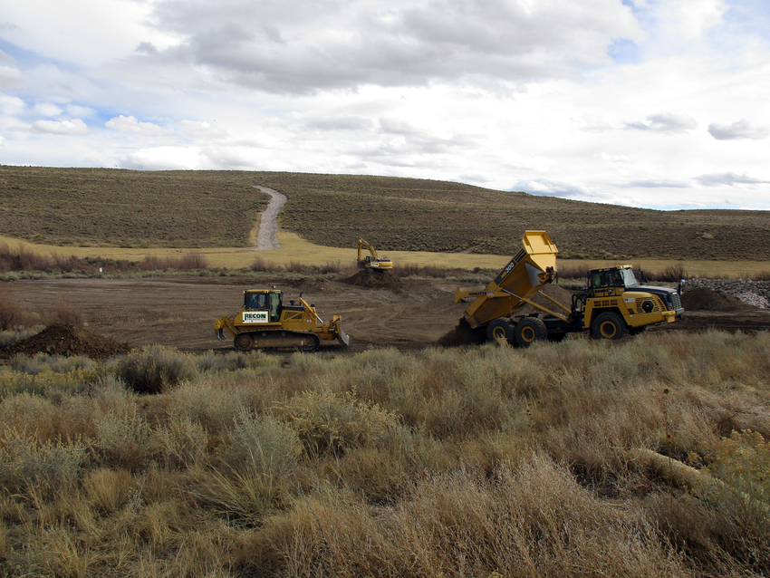 trucks on site